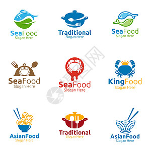 餐馆或咖啡厅的海食品贴纸网络早餐咖啡店厨房标识餐厅导游海鲜叶子饮食图片