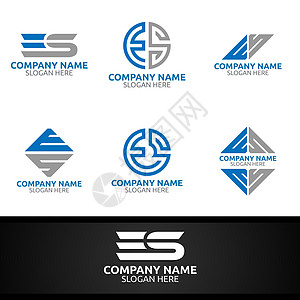 字母E S用于数字矢量定位 营销 财务 顾问或投资设计图标图片