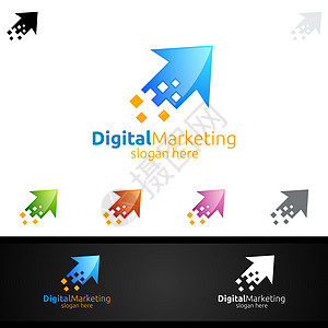数字营销财务顾问Logo设计模版电子商务资金团体漏斗商业进步图表标识金融身份图片