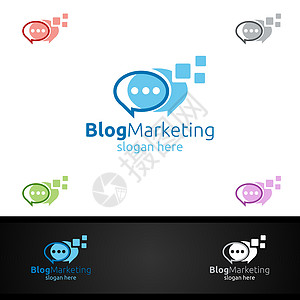 Blog 数字营销财务顾问Vector Logo设计模板图标图片