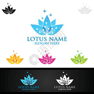 Yoga和Lotus花花徽标 带有  健康螺旋  概念和人类光影宗教叶子标识冥想生活身体运动花园生态头脑图片