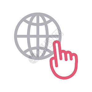 世界光标全球互联网网络圆形指针插图商业地球圆圈背景图片