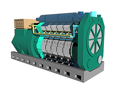 用于发电的重型钢电发电机涡轮应急燃气轮机金属能源技术生产绿色图片