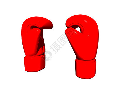 工作室的红色拳击手套运动屁股衣服格斗软垫背景图片