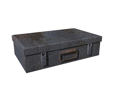 特写的生锈锡箱盒子铰链运输箱金属背景图片