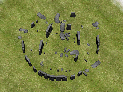 在草原上用强大的石块 高地石柱宗教岩石天文学时代石器草地巨石文化图片