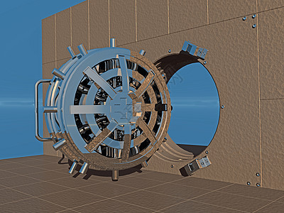 银行的重钢铁保险库门铁门装甲金属安全门储物柜图片