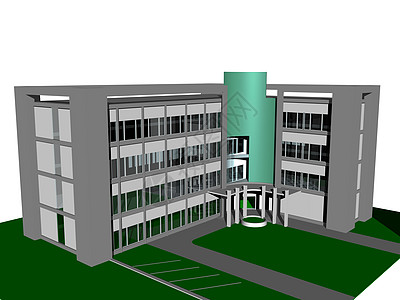 设有停车停车场的高大学大楼酒店住宅区阳台建筑综合体高楼背景图片