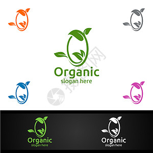 草药 生态 健康 瑜伽 食品或农场概念的天然和有机Logo设计模板温泉化妆品插图生物学生物树叶生活疗法叶子标志图片