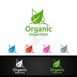 草药 生态 健康 瑜伽 食品或农场概念的天然和有机Logo设计模板标志水果生活漩涡蔬菜叶子植物食物树叶芳香图片