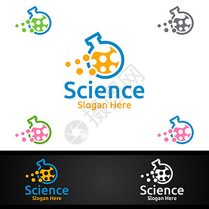 微生物学 生物技术 化学或教育设计概念的科学和研究实验室标志原子生物学活力细胞插图药品植物几何学制药化学品图片