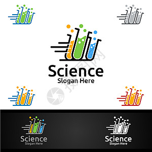 微生物学 生物技术 化学或教育设计概念的快速科学和研究实验室标志原子药店细胞管子化学品液体玻璃生态测试环境图片