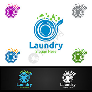 装有衣物 水和洗涤概念的洗衣干洗店铺衬衫标识洗涤剂蓝色身份生态零售公司衣架图片