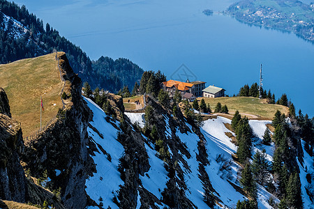 从Rigi Kulm里吉山顶的城市景色观光高度远足顶峰滑雪首脑地块海拔高山高原图片