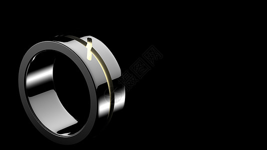 3d 渲染 黑色背景上的黑色圆环 珠宝金属圆形 用紫外线照射的空白空间 金属珠宝时装秀舞台 抽象的深色插图几何学化学药品反射辉光图片