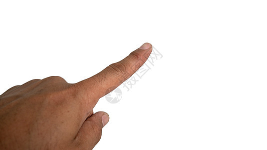白色背景上孤立的手棕榈男人手指小路拇指皮肤手臂商业剪裁手势图片