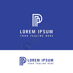 字母 P 线构建Logo 风格最小的 Logo背景图片