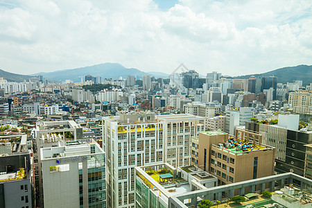 韩国首尔的日间视图生活天空街道市中心办公室商业首都景观城市旅游图片