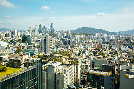 韩国首尔的日间视图旅游场景市中心首都建筑城市旅行办公室建筑学生活图片