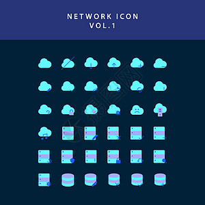 云计算网络平板样式设计图标设置Vol1图片