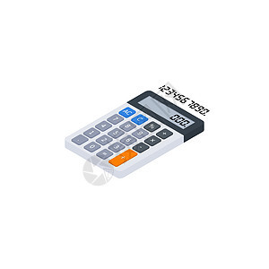 计算器和数字数字左视图白色背景图标 ve教育工作学校黑色按钮工具键盘展示商业数学图片