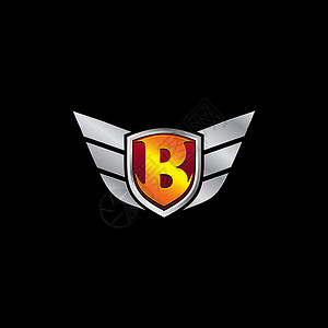 Auto guard 字母 B 图标 Logo 设计概念模板图片