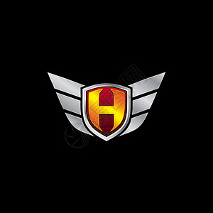 Auto guard 字母 H 图标 Logo 设计概念模板图片