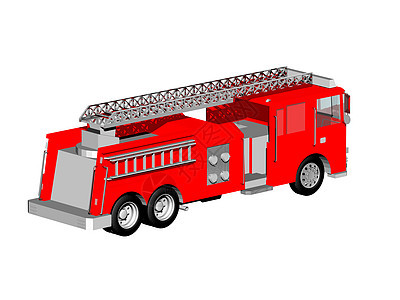 长梯梯式红色消防车救援水带摩托车梯子人员急救车警笛消防管道背景图片