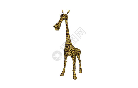 来自非洲的长脖子卡通长颈鹿长腿卡通片雕塑玩具图案艺术尾巴长颈漫画图片