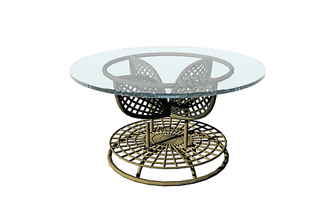 圆桌 金属架上有玻璃顶面的圆桌桌子贮存家具框架金属圆形客厅图片
