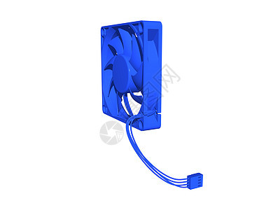 带电缆的计算机蓝蓝色风扇茶点涡流扇子电子产品空气插座冷却网格电脑图片
