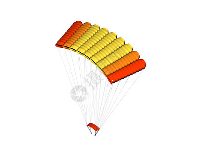天空中多彩的滑翔伞电线丝绸红色滑行降落伞绳索运动飞行黄色图片