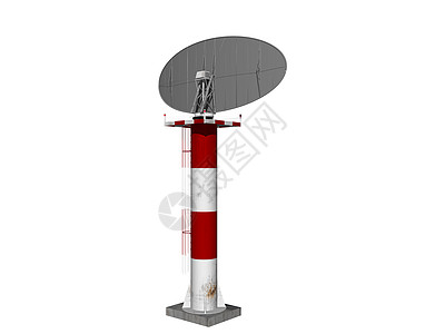 机场配备雷达系统的红色和白色带白条纹塔台平台控制金属天线电器管子无线电联系电子产品运动图片