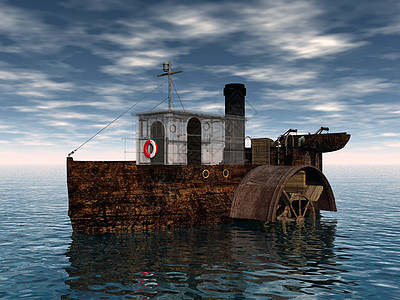 海上旧木板船轮船钓鱼烟囱厨房游泳棕色舷窗金属汽船刀具救生艇图片