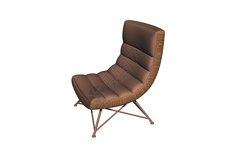 带金属脚的棕褐皮皮臂椅真皮座位扶手躺椅沙发装潢休息家具背景图片