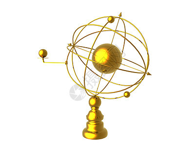 桌上的金金星盘珠宝展览地球星星金属行星地轴背景图片