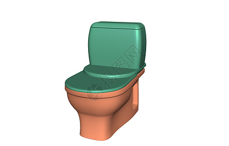 带眼镜和水杯的厕所座椅洗手间情况座位蓄水池马桶座圈绿色背景图片