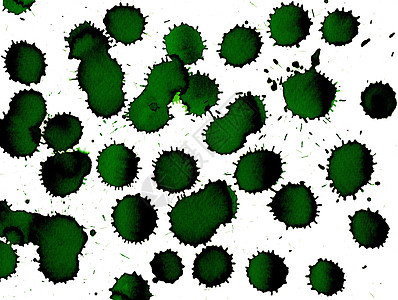 纸上有水彩花 绿色水彩滴背景图片