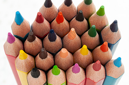 色彩多彩的铅笔宏上视图图片