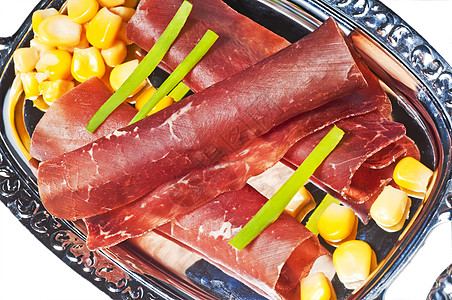 瑞士火腿屠夫牛肉熟食粉色香肠起动机专长食物晚餐图片