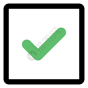 检查标记 刻度标记 已接受 已批准 是 正确 好的 R盒子办公室商业清单任务白色复选表决按钮绿色图片