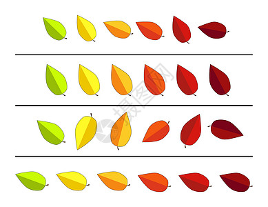 用于秋季设计的叶片分叶矢量收集工作图片