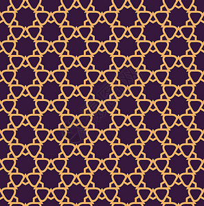 矢量无缝图案 现代时尚的抽象纹理 重复几何线性瓷砖图案背景创造力纺织品三角形打印网格风格紫色条纹包装金子图片