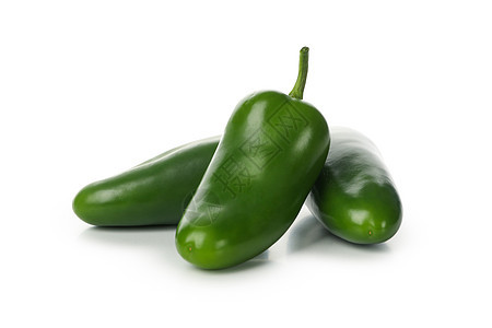 白色背景上隔离的新鲜绿胡椒饮食绿色食物蔬菜健康辣椒图片