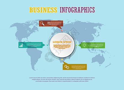 带有视觉图标的Infographic模板命令动力学插图训练金融战略行动商业报告项目背景图片