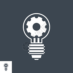 全球解决方案矢量字形 Ico艺术电气创造力方案灯泡活力地球齿轮图标白色图片