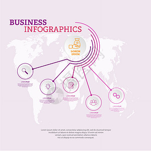 带有视觉图标的图表模板 5个业务阶段 t战略绘画商业项目训练营销行动空白顺序草图图片