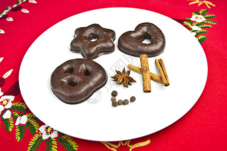 Lebkuchen 莱布库琴蛋糕肉桂拼盘传统坚果饼干八角香气庆典食物图片