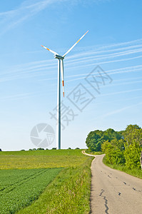 风能力量创新旋转农场环境风车技术蓝色涡轮场地图片