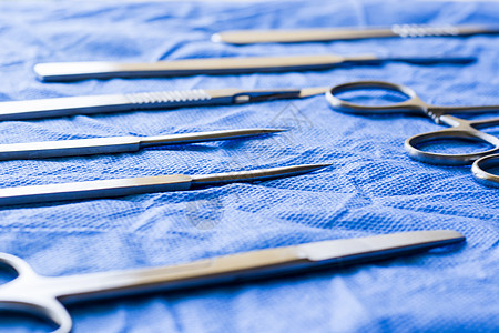 解剖套件  解剖学 生物学 兽医学医学生的不锈钢工具采摘手术台合金乐器药品蓝色化妆品钳子桌子补给品图片